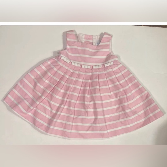 Florence Eiseman Pink And White Stripe Bow Embellished Lined Dress 2T - Picture 5 of 5